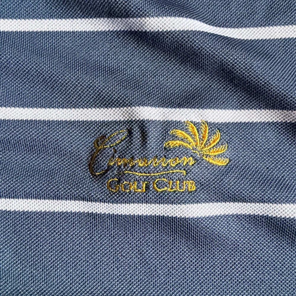 FootJoy Mens XL Blue Striped Cimarron Golf Club ProDry Performance Polo Shirt - Picture 3 of 7